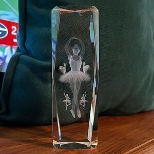 Laser-Cut Ballerina 3D 6”‎ Tall Hexagon Paperweight
